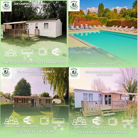 Ferienpark Sejour Normandie - 3 Mobilhomes Premium 3ch-6p Avec Clim, Tv & Wifi Dans L'eure Ivry-la-Bataille